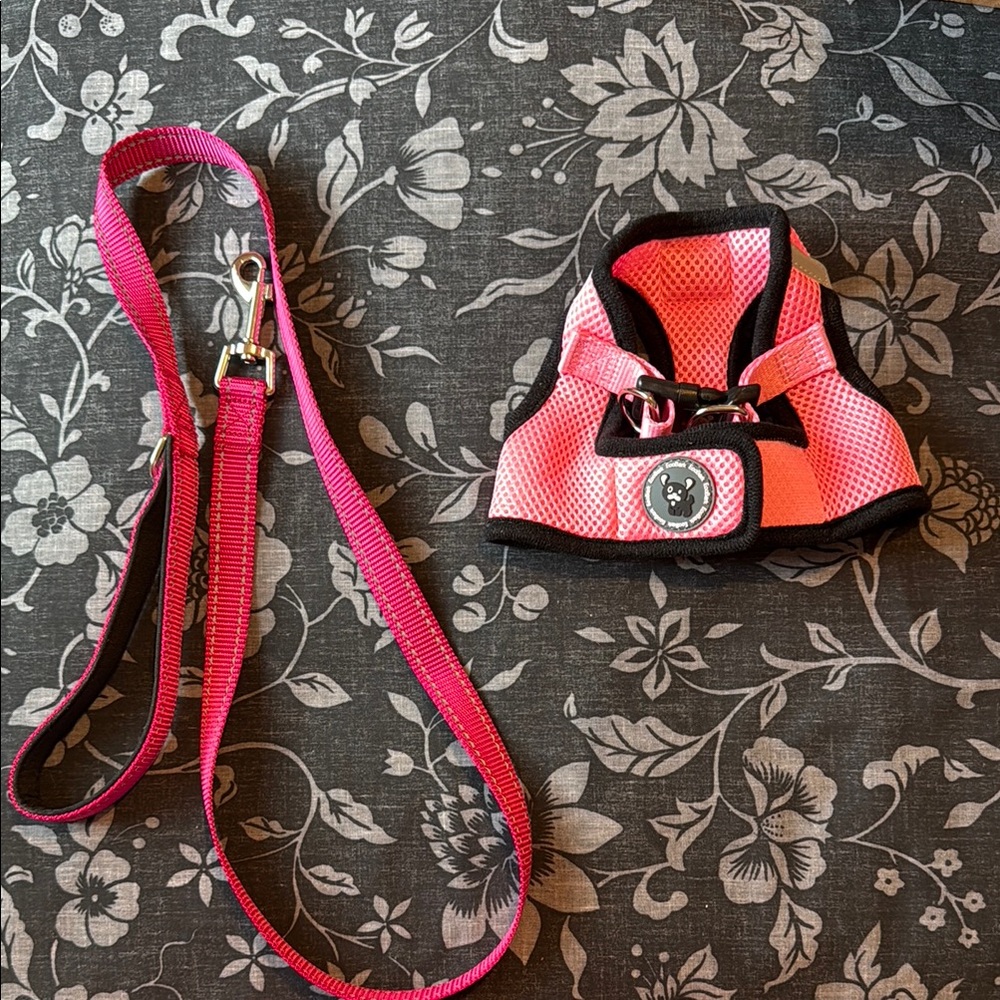 Eco Bark Bubblegum Pink Harness and leach